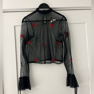 Mesh Long Sleeve Top